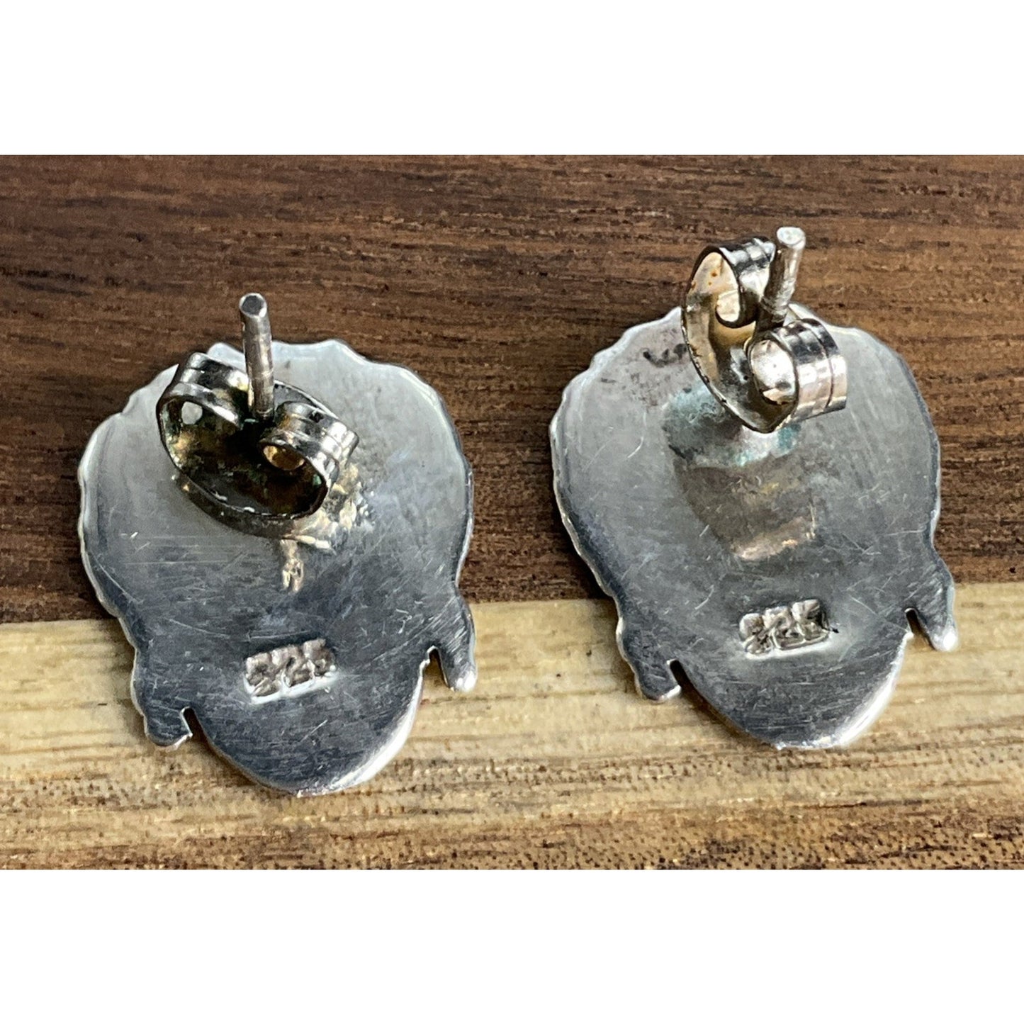 Sterling Silver 925 Frida Kahlo Style Face Stud Earrings