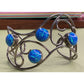 Mexico 925 Sterling Silver Blue Opal Wide Scroll Cuff Bracelet 31g