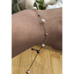 Vintage Sterling Silver Freshwater Pearl & Silver Bead Station Slider Bracelet