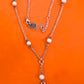 Preowned James Avery Silver Cross of Loops Cultured Pearl Necklace