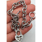 Kiran Jewels KRN Sterling Silver 925 Diamonds 1/4 Ct Heart Chain Charm Bracelet