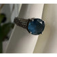 Sterling Silver Blue Stone Ring 925 Missing Stones Repair Craft Size 6.5
