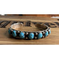 Sterling Silver Turquoise Cluster Cuff Bracelet Southwestern Native Style 925