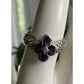Vintage 925 Sterling Silver Amethyst Purple Gemstone Flower Ring Size 7.5