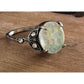 Vintage Sterling Silver Opal Ring Size 7.5 Oval Fire Opal Style Statement Ring