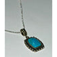 Vintage 925 Sterling Silver Necklace 18” with Turquoise Pendant