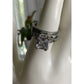 Large Square Cut CZ Ring Multi Band Sterling Silver Statement Ring 8.5