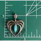 Vintage Sterling Silver Heart Pendant With Turquoise Southwestern Style
