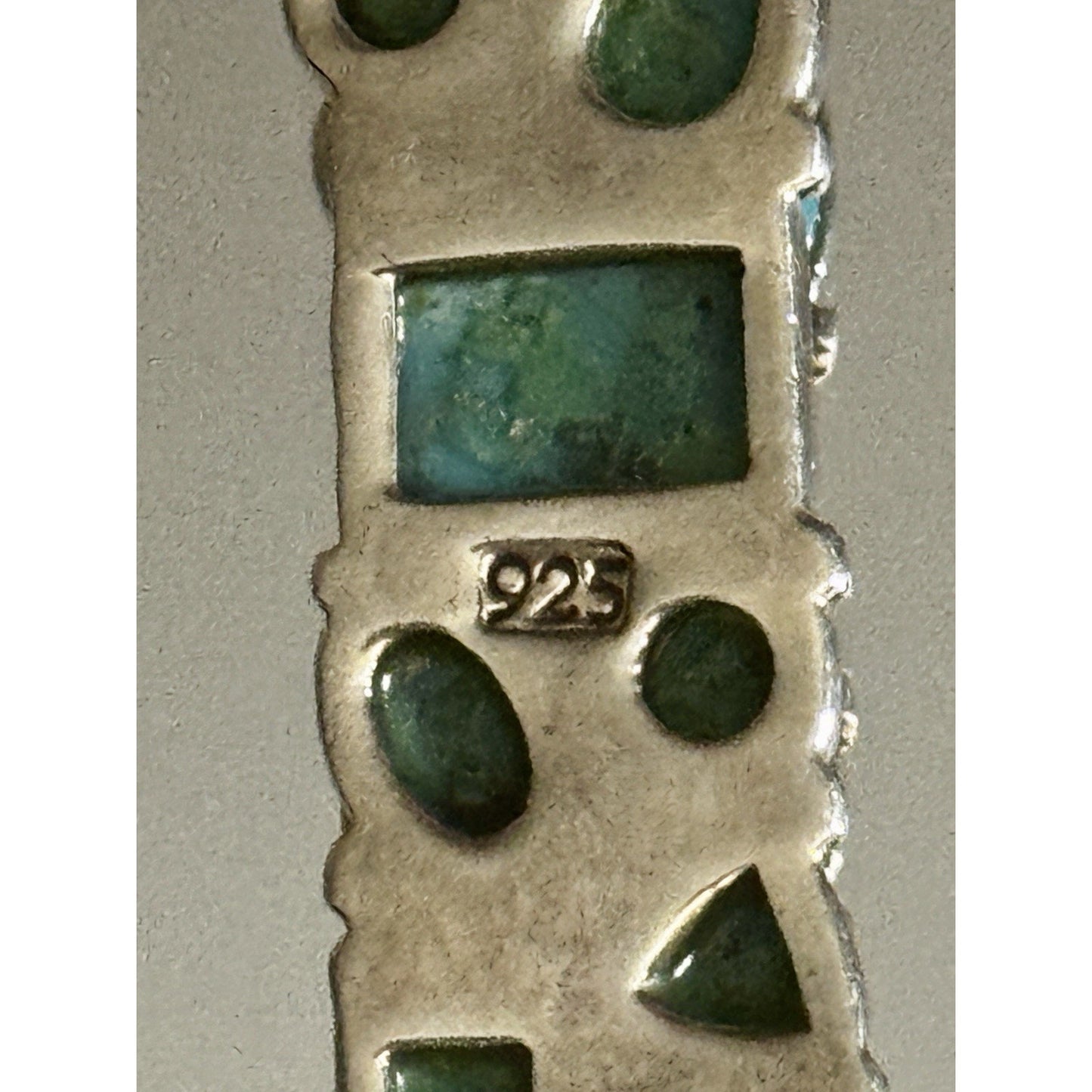 Vintage Sterling Silver Turquoise Multi-Stone Pendant 925 Southwestern Style
