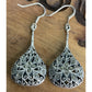 NF Sterling Marcasite Tear Drop Pendant Dangle Earrings Filigree Art Deco 17g!