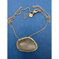 Banana Republic Agate Semi Precious Stone Pave Crystal Pendant Necklace