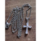 Sterling Silver CZ Cross Necklace 18” Chain 4g Baguette Cubic Zirconia