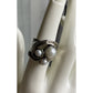 Hagit Gorali HG Sterling Silver Pearl Ring Israel Modernist Statement Ring Sz 7