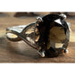 Vintage 925 Sterling Silver Smoky Quartz Statement Ring Size 7