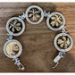 Vintage Italian Sterling Silver Bracelet Five Genuine Italian 20 Lire Coins 44g