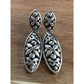 Sterling Silver Bali Style Floral Dangle Earrings 925 Boho Drop 7gr