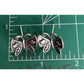 Vintage Sterling Silver Butterfly Heart Mariposa Pierced Earrings Oxidized