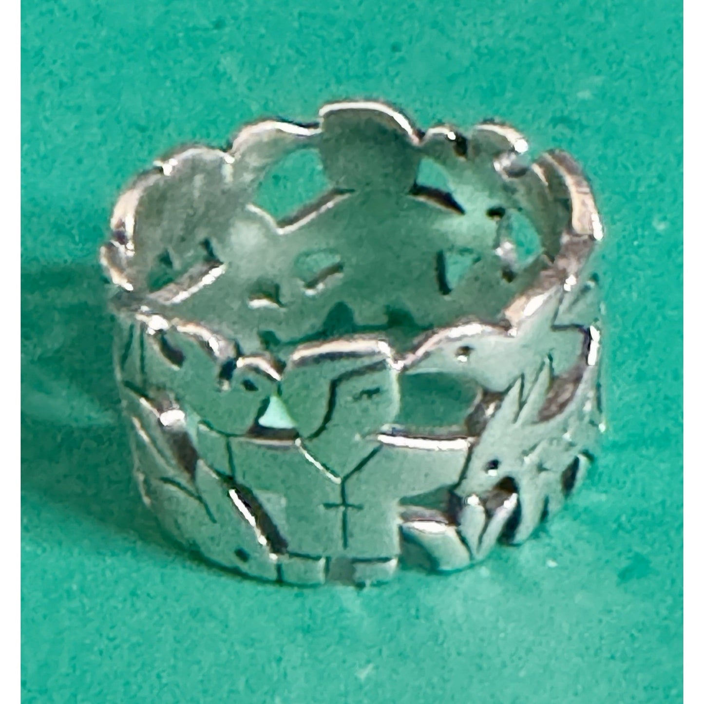 Pre owned James Avery RETIRED Sterling Silver St. Francis Loves The Animals Ring Size 8.5
