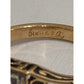 Vintage 18K HGE Yellow Gold Tone Illusion CZ Diamond Ring Art Deco Style 7.5