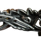 Artisan Brass & Sterling Silver Leaf Cuff Bracelet Jasper Tiger’s Eye Onyx 28g