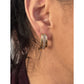 Mint Vintage Avon Centennial 1886-1986 Gold Tone Rhinestone Half Hoop Earrings