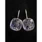 Sterling Silver 925 Amethyst Drop Earrings Faceted Purple 1” Bezel Set 6.4gr