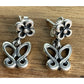 Brand New Retired James Avery Sterling Silver Butterfly And Flower Earrings
