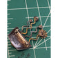 Mary Lucuk Sterlin Silver Brass Face Brooch Modernist Pin Amethyst Blue Canachon