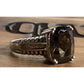 Vintage T&C Smoky Quartz Ring 14K & Sterling Silver Two Tone Statement Ring 8.5