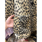 Luxury Pile Faux Fur Leopard Cheetah Print Coat Women’s XS Double Breasted