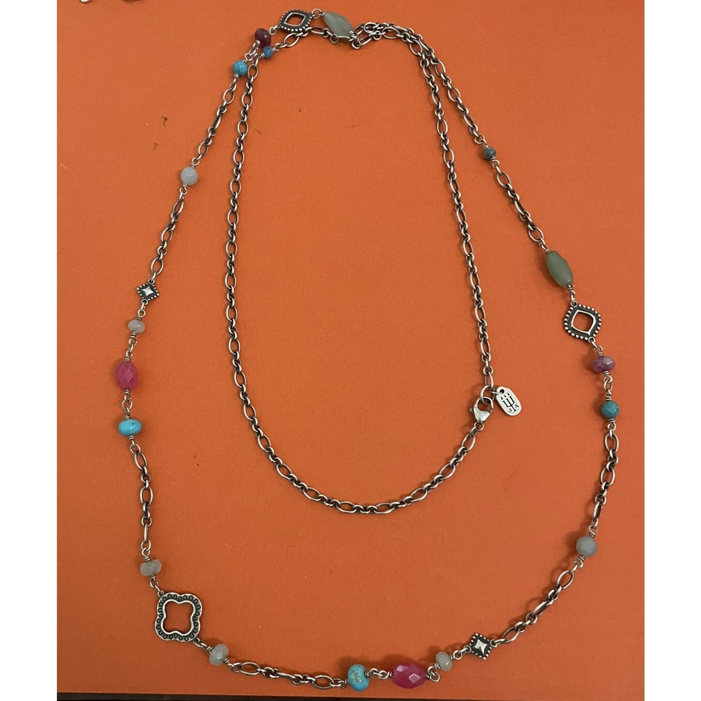 James Avery Retired Kaleidoscope Gemstone Necklace 21” Pre-Owned