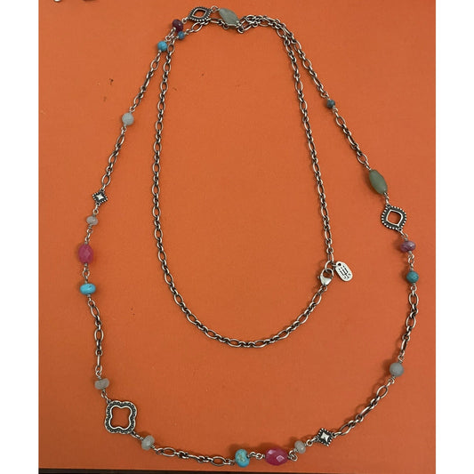 James Avery Retired Kaleidoscope Gemstone Necklace 21” Pre-Owned
