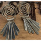 Vintage 925 Sterling Silver Spiral Dangle Earrings Fringe Boho Artisan Style 2”