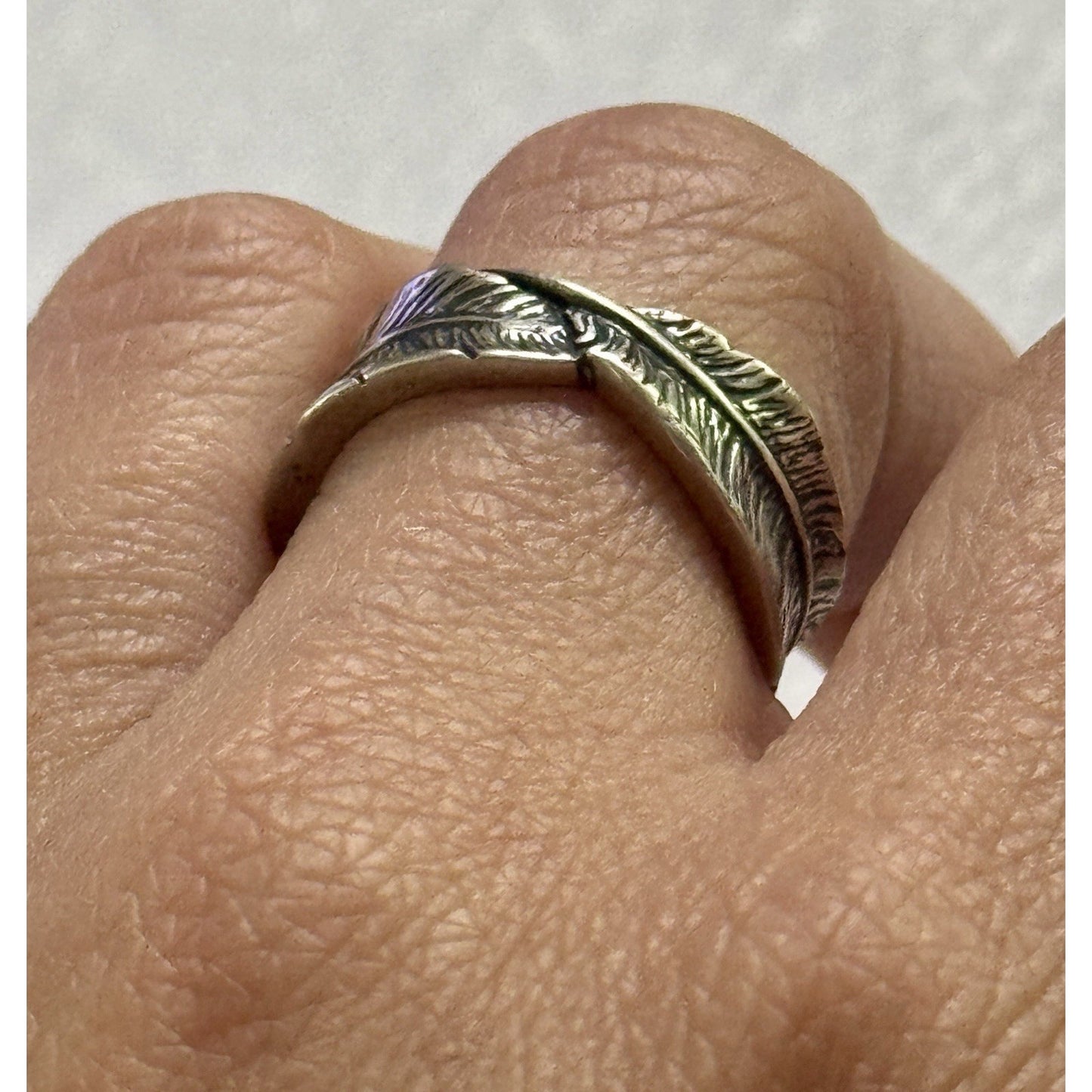 Pre owned James Avery Retired Sterling Silver Birds of A Feather Ring Sz 7 W/JA Box