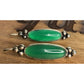 Vintage Sterling Silver Green Stone Bar Dangle 925 Earrings Boho Southwestern