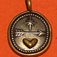 Preowned James Avery Retired Silver and Bronze Follow Your Heart Charm or Pendant