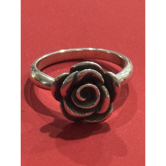 James Avery Retired Sterling Silver Rose Blossom Ring Size 9 Pre-Owned