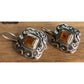 Silpada 925 Sterling Silver Amber Square Dangle Earrings