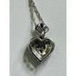 Genuine Diamond 1/10 ctw Double Heart Halo Pendant 925 Sterling w/ 18” Necklace