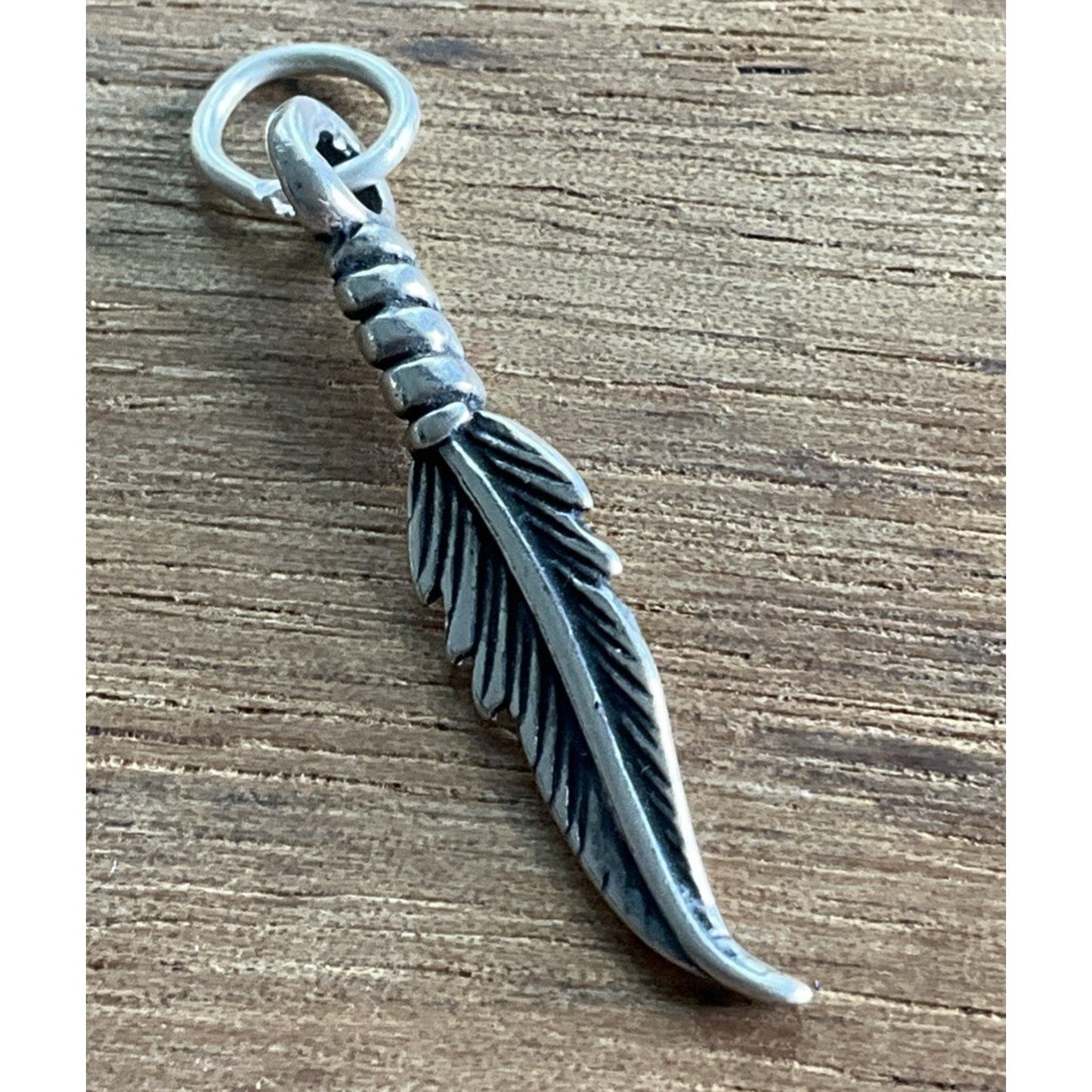 Vintage Sterling Silver Feather Charm