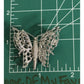 Vintage Monet Butterfly Brooch Silver Tone Filigree Insect Pin Signed 1970s