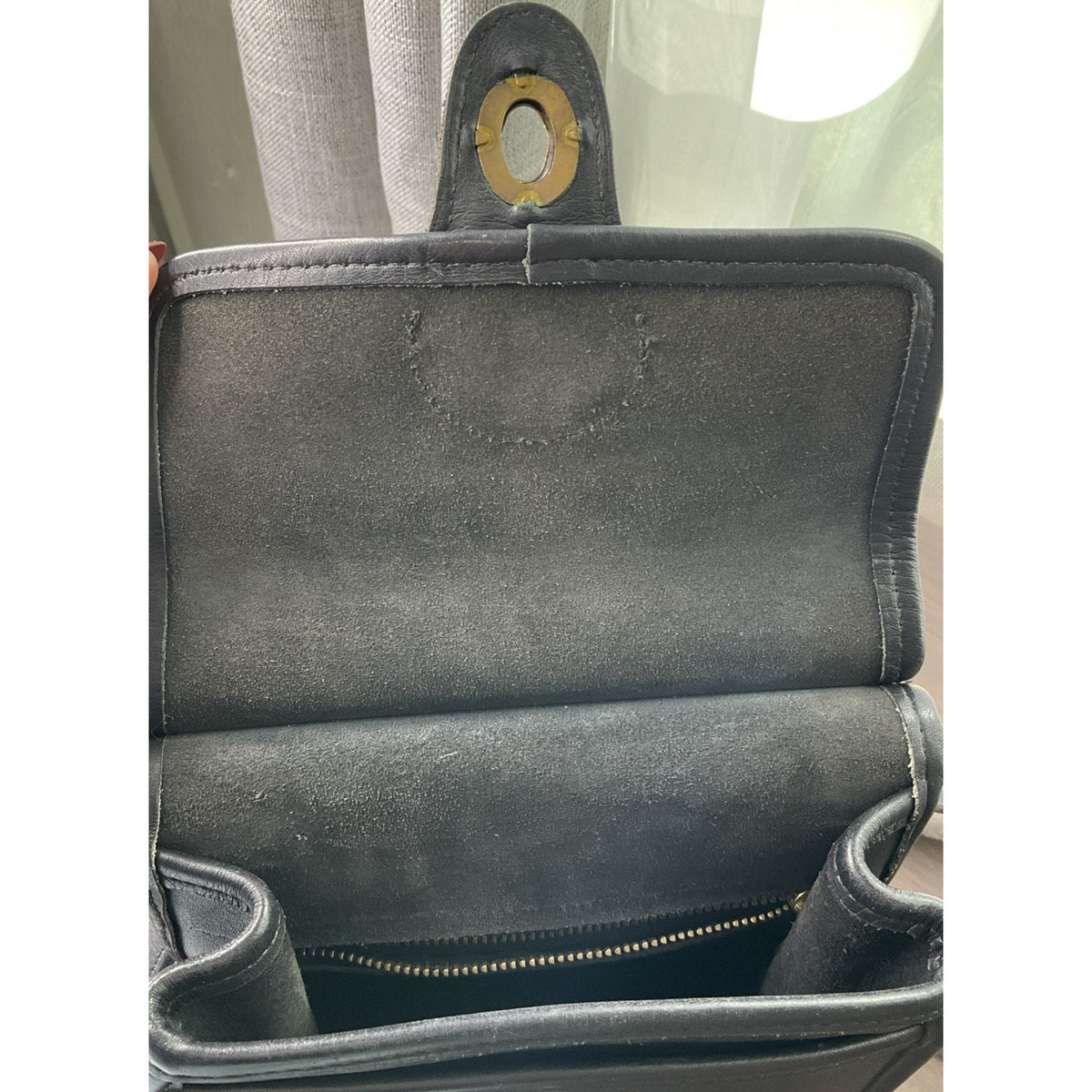 Vintage Coach Black Murphy Leather Crossbody Shoulder Bag Purse Turn Key Lock