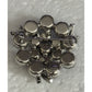 Vintage Weiss Smoky Gray Rhinestone Brooch & Earrings Demi Parure Mid Century