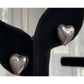 Sterling Silver Puffy Heart Stud Earrings Polished Classic