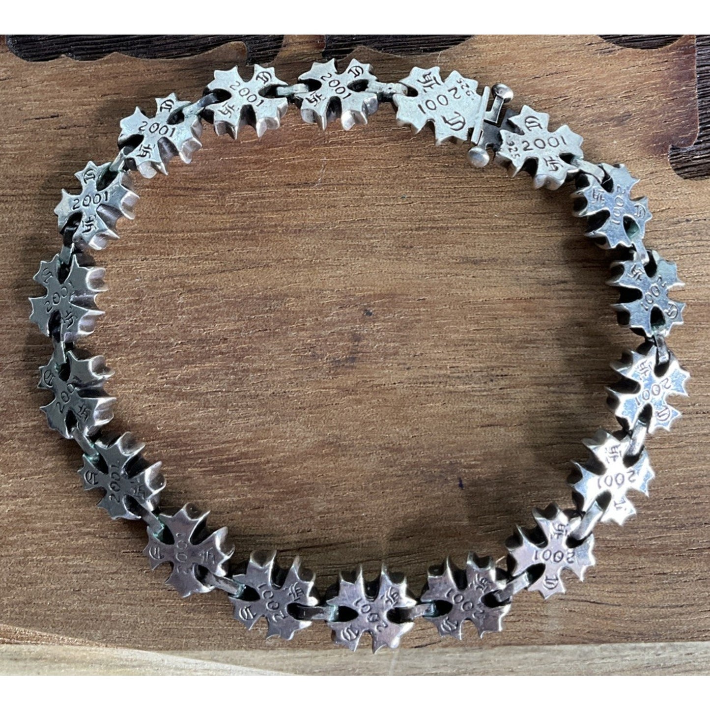 Chrome Hearts Tiny PLUS Link Bracelet 18 Link 925 Sterling Silver 7.5” 22g 2001