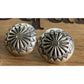 Vintage Sterling Silver Concho Floral Bold Dome Earrings 12g