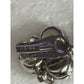 Vintage Weiss Smoky Gray Rhinestone Brooch & Earrings Demi Parure Mid Century