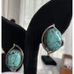 Vintage Sterling Silver Taxco Turquoise Post Earrings Signed 925 17g