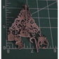 Vintage Jezlaine Sterling Silver Scroll Christmas Tree Dangle Charms Brooch Pin