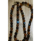Vintage Signed Joan Rivers Amber Gray Smoky Glass & AB Crystal Bead 32” Necklace